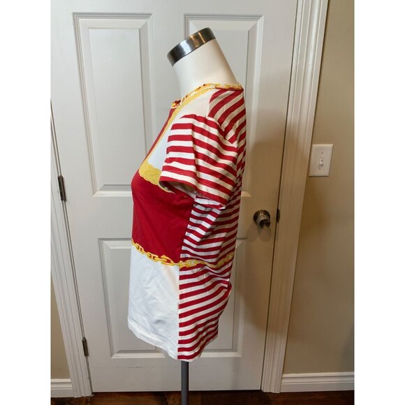 J. McLaughlin Red White Striped Chain Short Sleeve Top, Size S - Picture 3 of 5